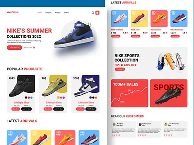 NIKE LANDING PAGE DESIGN awesh awesh choudhary branding design landing page landing page design nike sjoe ui web design website desing