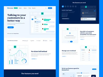 Mindesk - Customer Support Tool Landing Page clean cs customer customer support landing page landing page design landing page ui saas saas landing page saas website software ui uidesign uidesigner uiux uiuxdesign userinterface webdesign website website ui