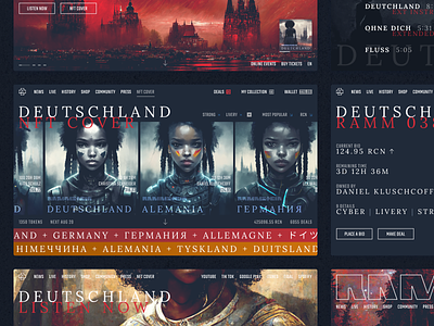 Deutschland 🎸🔥 ai dark theme dark ui figma generative design midjourney music player neural network nft rammstein ui design