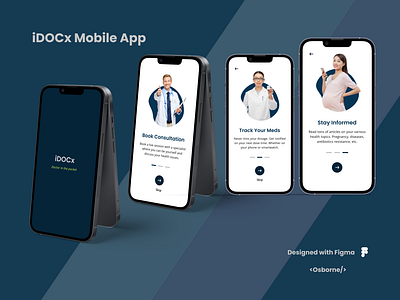 iDOCx onboarding screens app ui app ux landing page ui ux