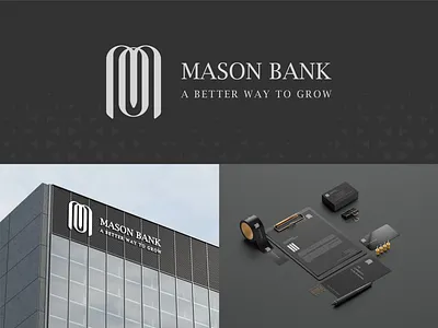 Mason Bank Logo bank branding design graphic design illustration logo modern typography vector