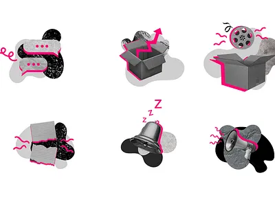 COLLAGE ICON DESIGN aparat branding collage design flat graphic design icon illustration ui vector