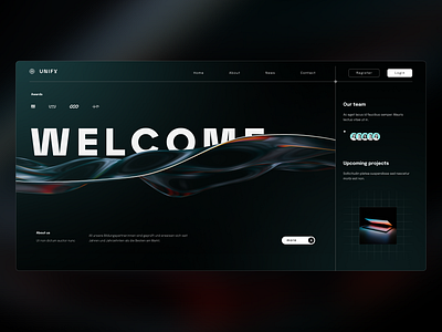 Unify - Website concept 3d contemporary website design design modern modern ui modern web design motion graphics ui ux web concept webdesign website website concept