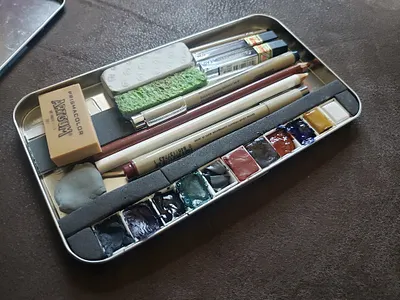 Tools of the trade pencil sketches watercolor