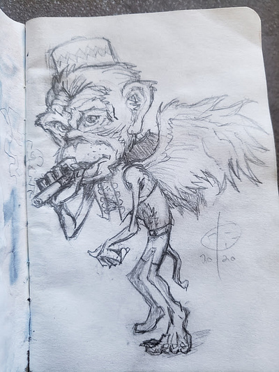 Flying Monkey Sketch pencil sketches