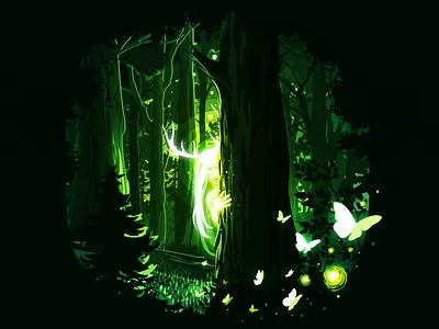 Wood Fairy 🧚✨ enchantress fairy fantasy fay forest girl green illustration landscape nature negative proart prok art prokopenko trend wood