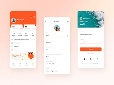 Travel App UI Interface Design 02 account app login profile ui user
