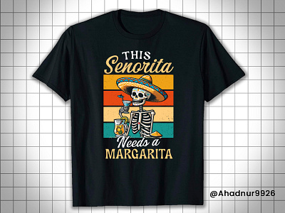 This Senorita Needs a Margarita - Fun Skeleton T-Shirt active shirt clothing custom t shirt drinking humor shirt festive t shirt fun skeleton shirt funny alcohol shirt graphic design margarita graphic design margarita t shirt merch by amazon mexican culture shirt mexican style tee print on demand quirky t shirt summer drink shirt tequila lover shirt this senorita needs a margarita tshirt unique tequila shirt