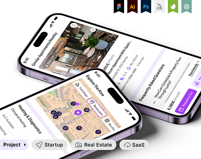 UI/UX Design for the Mobile Version of a Real Estate Startup Web