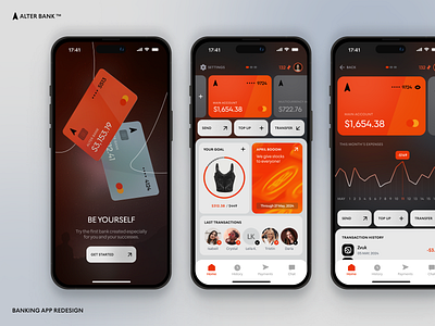 Alter Bank — Mobile Application banking card graph mobile app mobile bank payment transaction ui