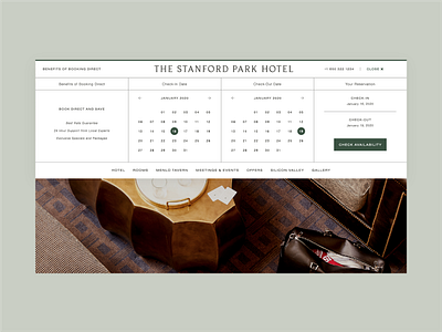 stanfordparkhotel.com calendar hotel booking ui ux web design website