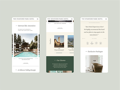 stanfordparkhotel.com II mobile ui ux web design website