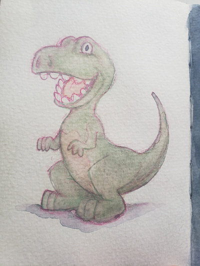 Happy Dino illustration sketches