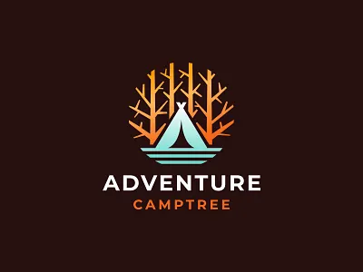 Adventure Camping Tree logo design illustration adventure art camp campfire camping clothing clothing logo design explorer forest hawaii illustration lake logo mountain mountains outdoor logo tree vintage design vintage logo