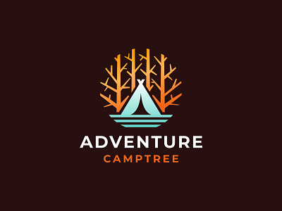 Adventure Camping Tree logo design illustration adventure art camp campfire camping clothing clothing logo design explorer forest hawaii illustration lake logo mountain mountains outdoor logo tree vintage design vintage logo