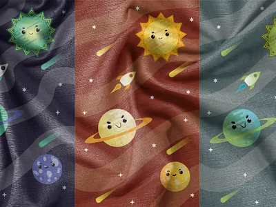 Happy Planet design flat design illustration kids palnet pattern space