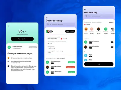 Mobile Banking App | UX/UI design azerbaijan banking app billing create creative design fast payment friends gradient group kerim letif mobile app money pay split transactions ui design ux design