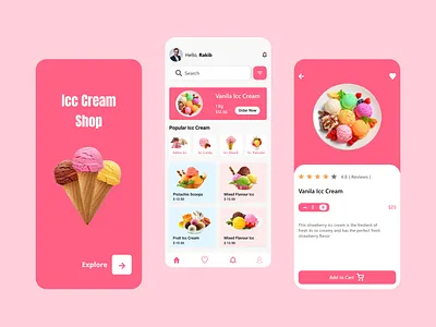 Icc Cream App Design branding business business app e commerce app education event fitness app graphic design health and fitness icc cream app design mobile app design shopping app ui design user interface design