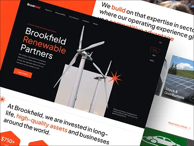 Brookfield - Global Asset Management Landing Page design energy header home page investment landing page minimalist nature service site ui uidesign uiux userinterface web web design website