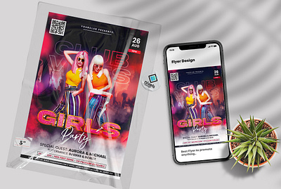 Girls Party Event Flyer Template (PSD) club flyer flyer party flyers psd psd flyer