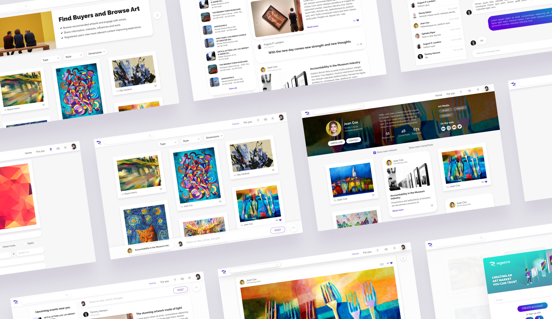 Regestra platform branding logo social platform ui ux