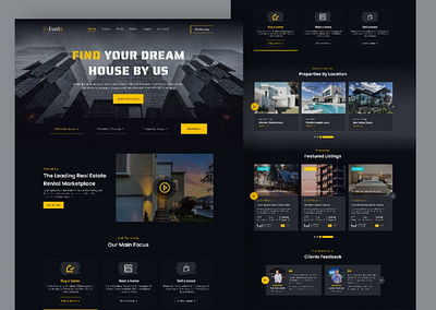 Dreamhome - Architecture landing page after effects animation architecture best ui design 2022 clean design eksterior design header interior design landing page motion graphics trend 2022 ui ui design uiux web design website