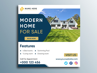 Real Estate Social Media Post Design banner design design facebook banner graphic design home for sale home sale post instagram banner linkedin banner post design real estate real estate design sale post social media post