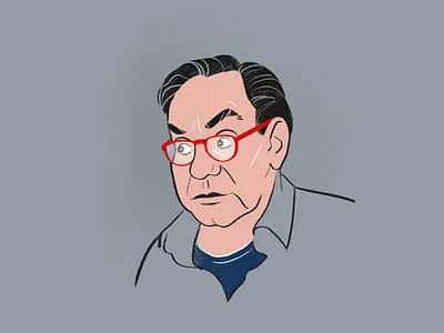 Lewis Black adobe photoshop digital drawing editorial illustration lewis black portrait