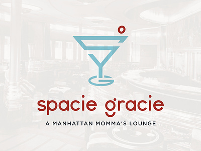 Spacie Gracie Branding bar blue branding city design drink g glass logo lounge manhattan martini mommas olive quirky s sophisticated space spacy speakeasy