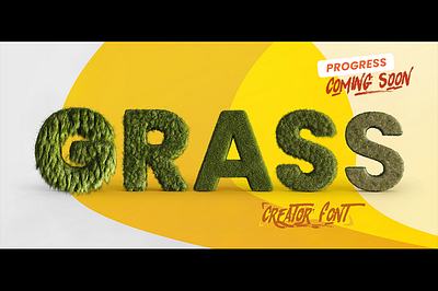 GRASS CREATOR FONT 2d 3d art artworks creator design font graphic design grass illustration objects scene shadows shapes soccer sport typography