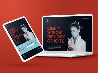 Spacie Gracie Website bar branding design drinks gracie laptop logo lounge manhattan martini mockup quirky retro sophisticated space speakeasy tablet ui ux website