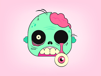 Braaains avatar brains character colorful cute eyeball halloween illustration playoff spooky stickermule undead zombie zombies