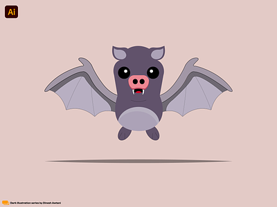 Meet "Pigbat" 🐷🦇 animal bat branding cartoon character design flat illustration meet pigbat 🐷🦇 motion graphics nft pig