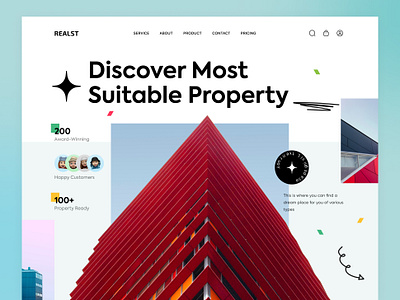 REALST Real Estate website apartement architecture building business figma home home page landing page properties property property management real estate real estate agency real estate website realtor residence ui ux web design website