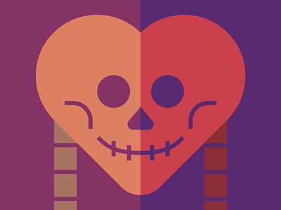 💀🧡 design flat geometric halloween heart hearts icon illustration logo october skull skulls vector