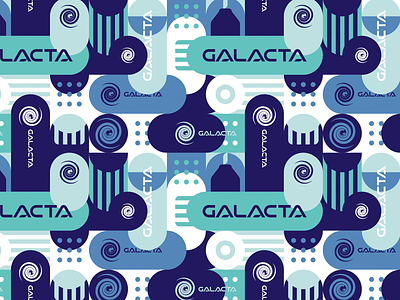 Galacta brand branding dairy design equipment farm font galactic identity illustration letter logo logotype milk pattern point sticker