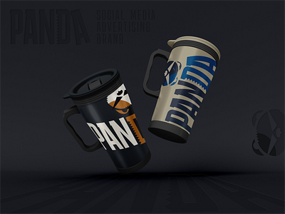 Branding mugs branding dark darktheme graphic design logo mug panda