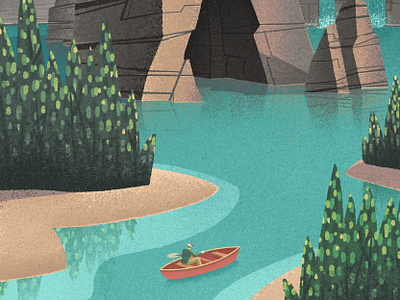 Canoe Camping camping canadian artist canoe digital art hiking nature outdoors retro vintage