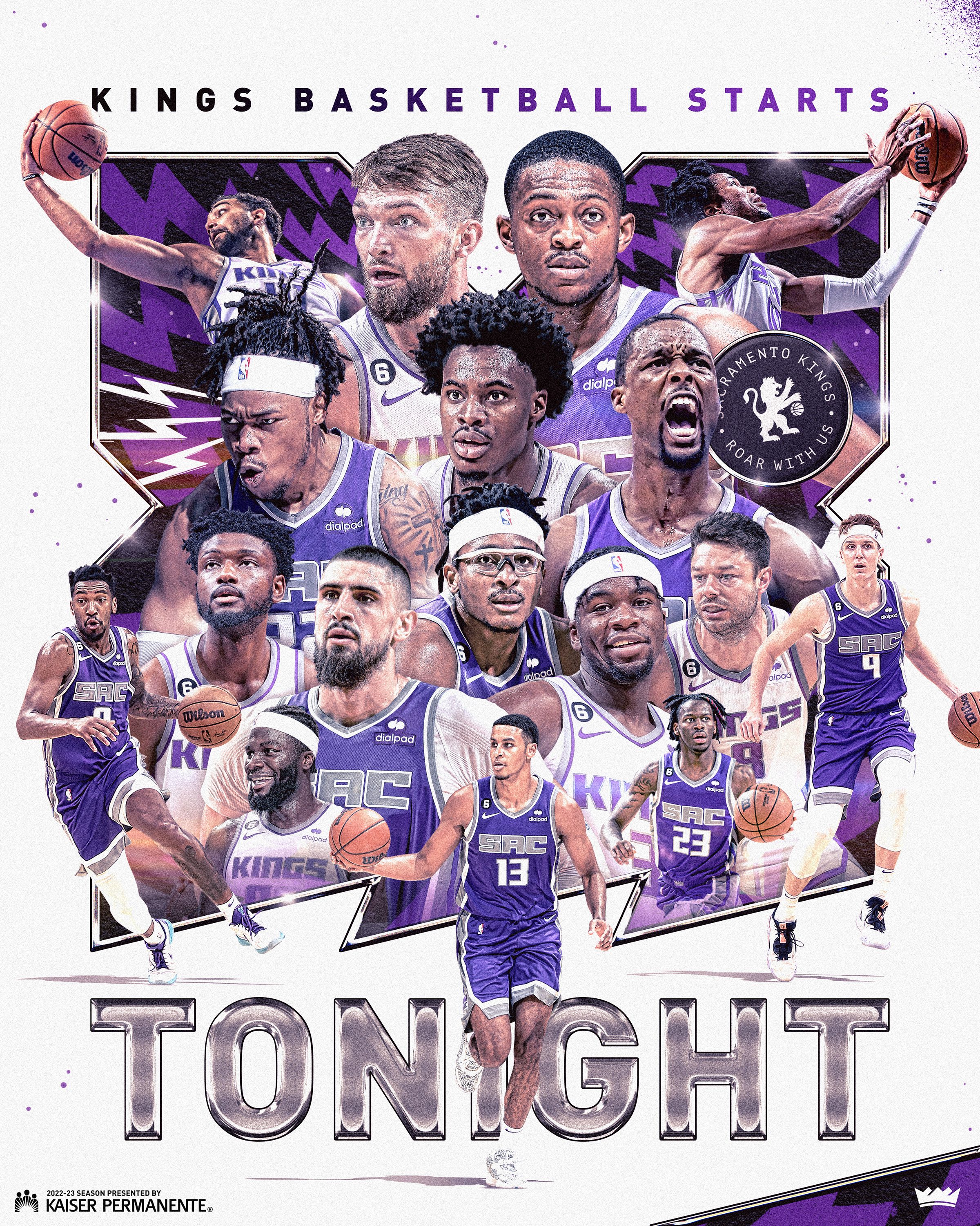 OPENING NIGHT basketball bolts chrome hoops kings purple sacramento