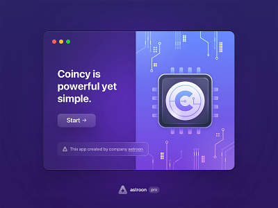 Coincy - start window app crypto design mac ui