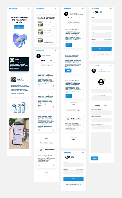 We Campaign design landingpage ui webapp