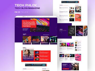 Tech Phlox Magazine blog design hero landing mag magazine news tech tech blog ui ui design uiux ux web design
