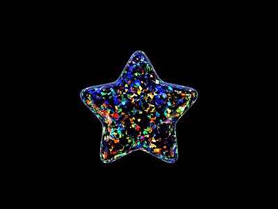 Opal Star 3d animation blender cycles glitter icon illustration opal render rotating shining star stone