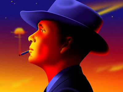 Oppenheimer Movie Poster 2d illustration