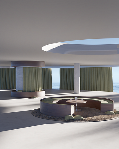 Paradise interior in 3D 3d modeling blender interior paradise sun light