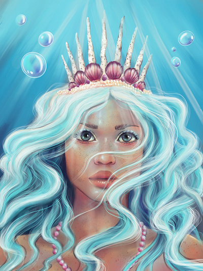 The Mermaid Queen book art character creator character design character development cover art design digital art digital illustration fan art fantasy art fantasy illustration illustration logo mermaid storytelling