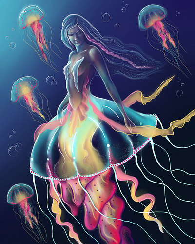 Mermaids be Jelly book art character creator character design character development cover art digital art digital illustration fantasy art fantasy illustration illustration mermaid art procreate story telling storyboard