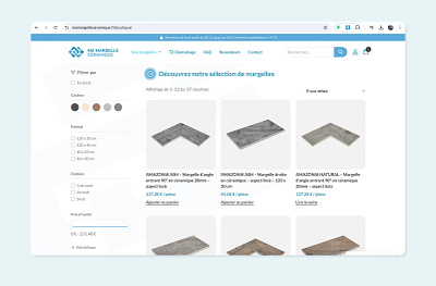 Ma margelle céramique ecommerce ui userflow ux website