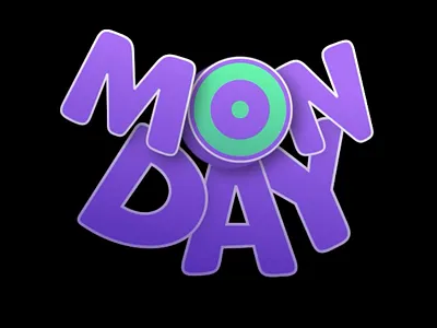 MONDAY 2d 3d after effects animation kinetic typography loop monday motion design motion graphics text type animation typography