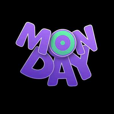 MONDAY 2d 3d after effects animation kinetic typography loop monday motion design motion graphics text type animation typography